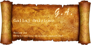 Gallaj Aniziusz névjegykártya